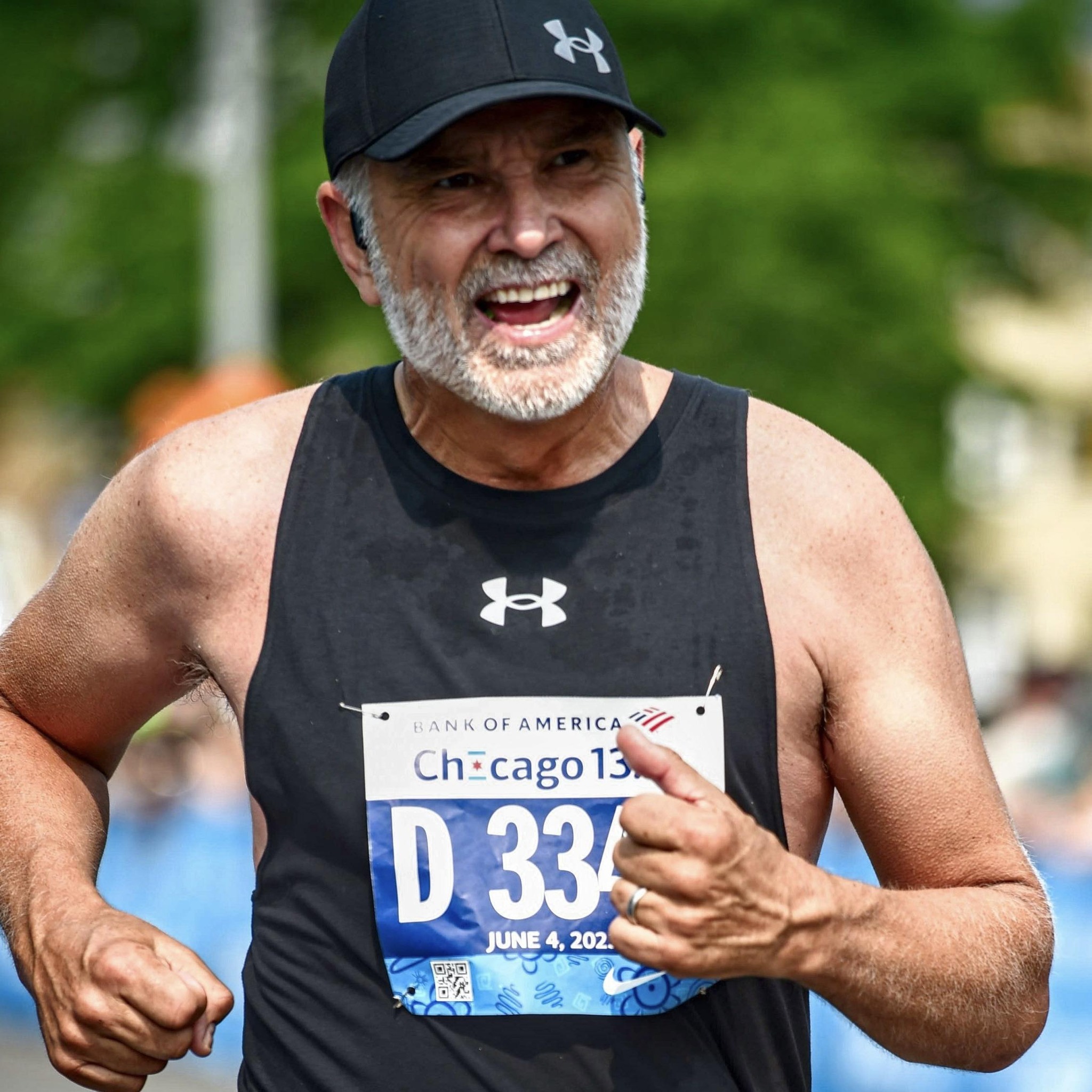 Close up of Paul running