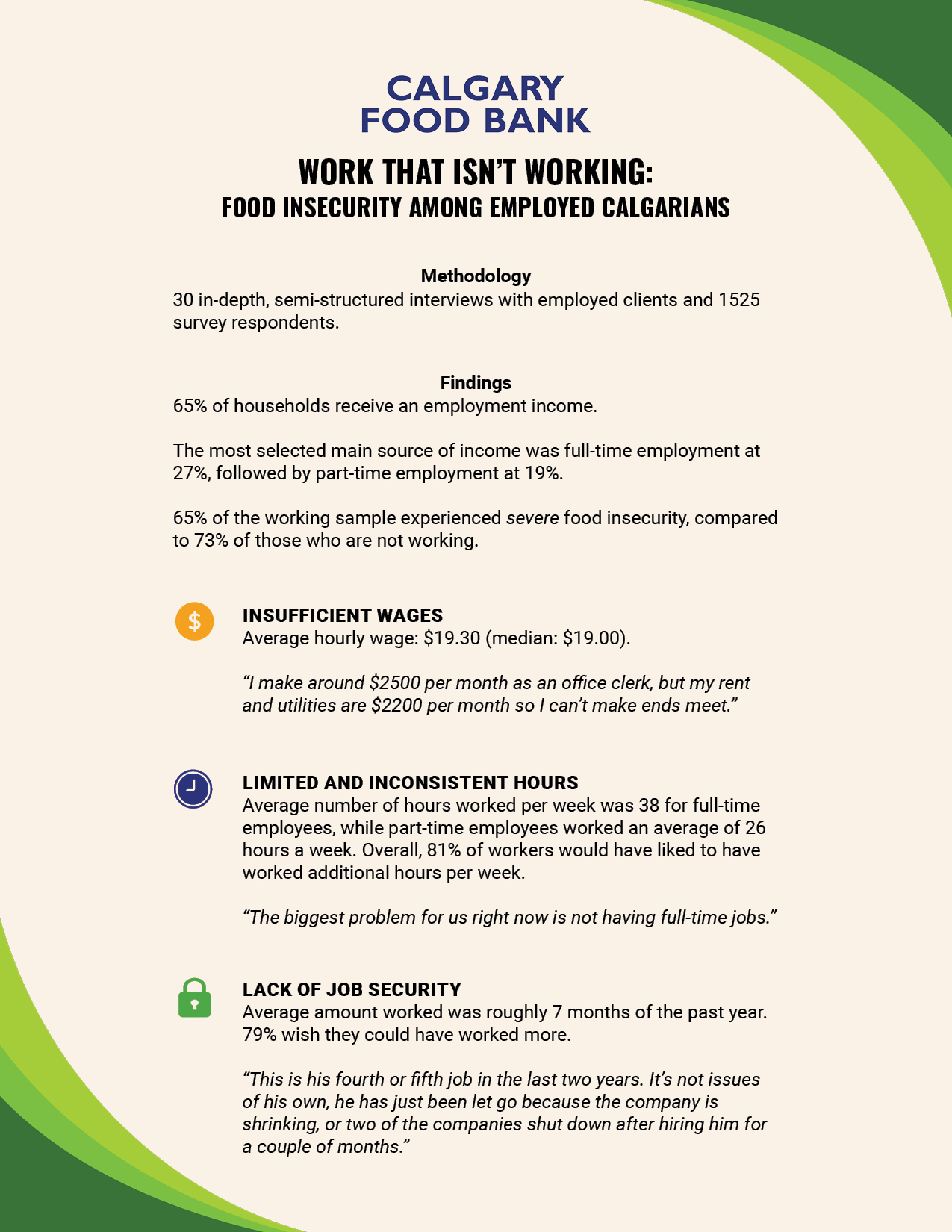 Calgary Food Bank Wish List Fact Sheet